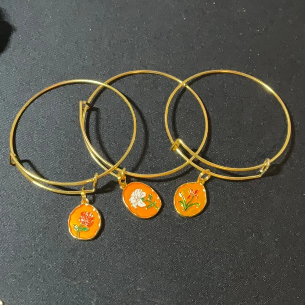 3pc Gold Charm Bracelet Set Handmade - Picture 3 of 3